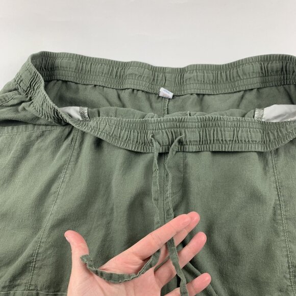 Old Navy Olive Linen Blend High Rise Pull On Shorts XXL - Picture 2 of 5